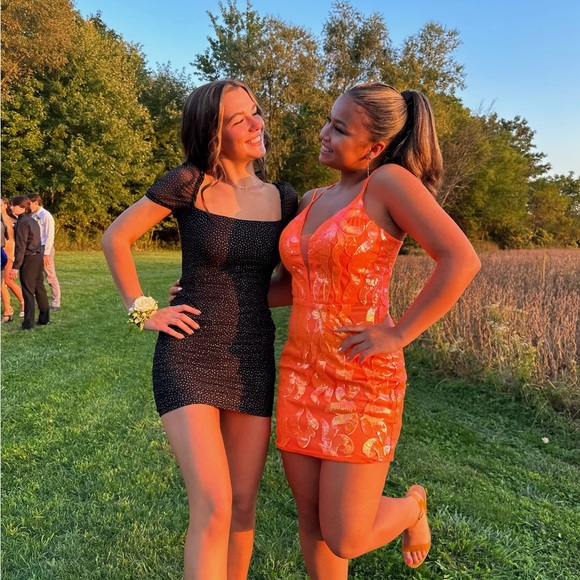 Vibrant Orange Party Dress - Picture 3 of 3